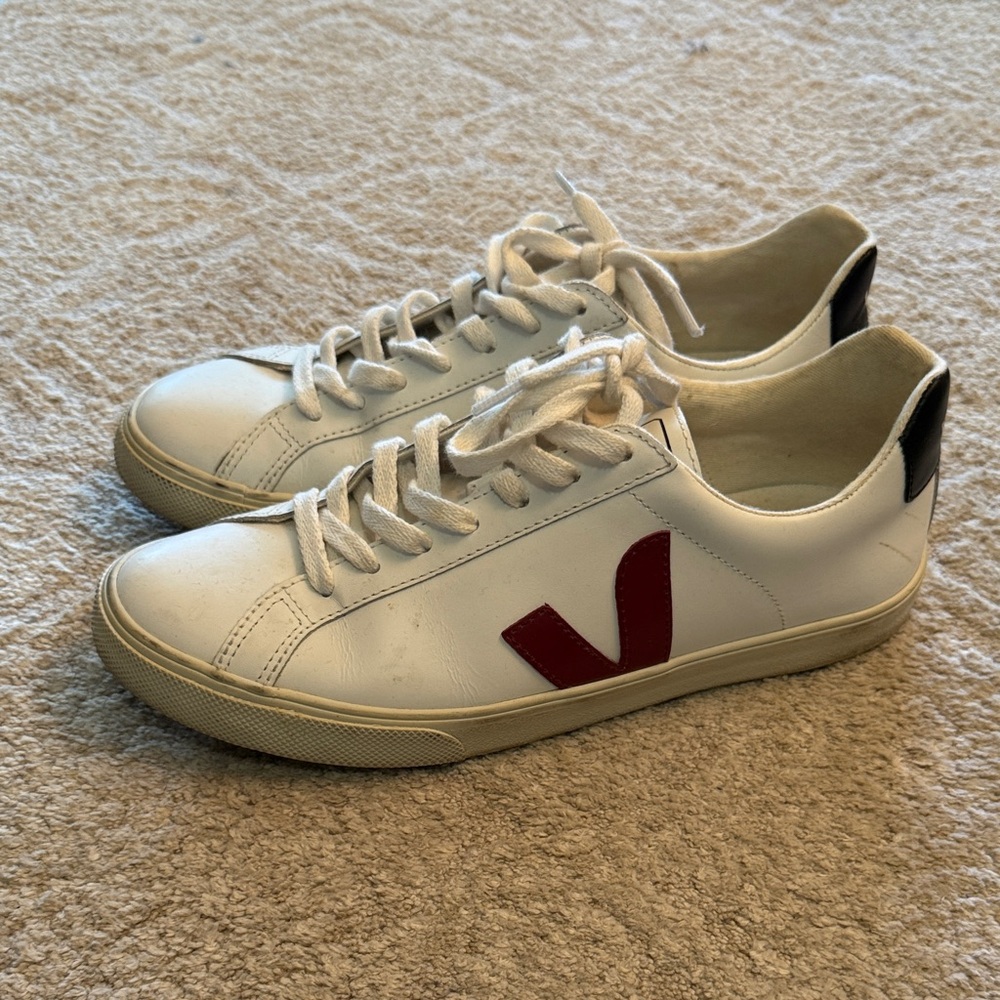 Veja White and Red Casual Sneakers